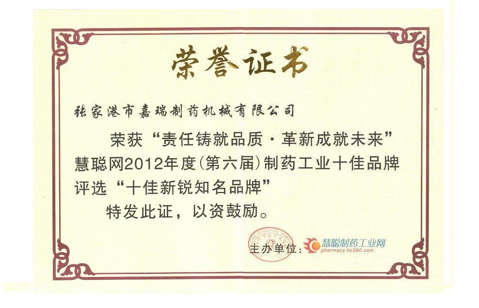 新銳進(jìn)步證書